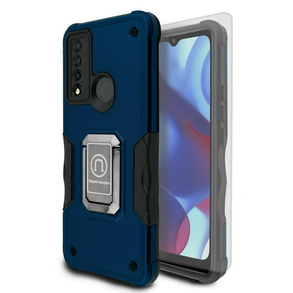 for TCL 20XE 20 XE with Screen Protector Phone Case Corner Guard Magnetic Kickstand Hybrid Slim Bumper Shock Cover