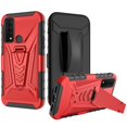 thumbnail image 1 of for TCL 20XE TCL 20 XE Heavy Duty Shock Absorption Kickstand Armor Case with Belt Swivel Clip Holster Cover with Tempered Glass, 1 of 4