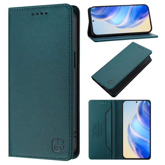 for TCL 50 Pro NxtPaper Phone Case Wallet Protective Case leather Cover with magnetic closed cDark Greenit card slot shockproof protection phone case