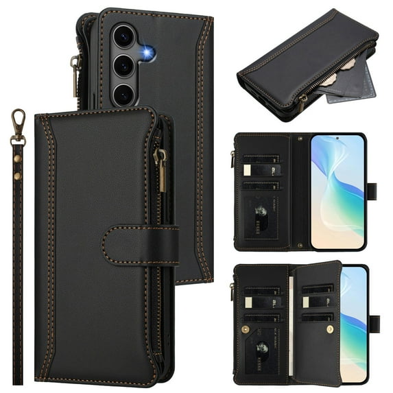 for TCL 50 XL Phone Case Wallet Protective Case leather Cover with magnetic closed cBlackit card slot shockproof protection phone case
