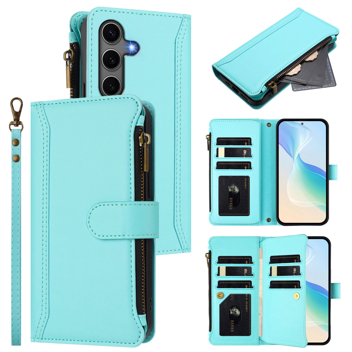 Custodia Portafoglio In Pelle PU Con Supporto Per T-Mobile T Phone 5G - Flip Cover Magnetica Con Slot Per Carte - Marrone - 2