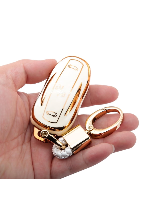 for Tesla Key Fob Cover TPU Key Case with Keychain Protection Accessories Compatible with Tesla Model 3/Y/S Smart Key