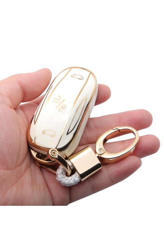 for Tesla Key Fob Cover TPU Key Case with Keychain Protection Accessories Compatible with Tesla Model X Smart Key