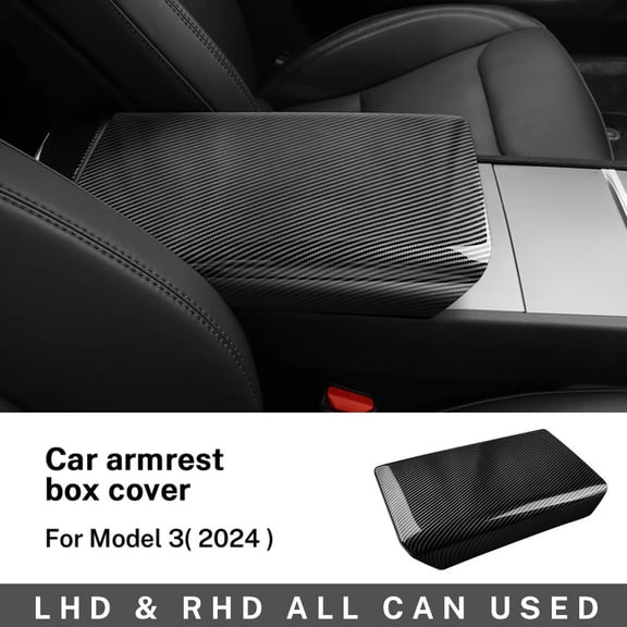 for Tesla Model 3 Highland 2024 Center Console  Armrest Cover ABS Carbon Fiber Trim Cover New Model3 Car Interior Accessories.