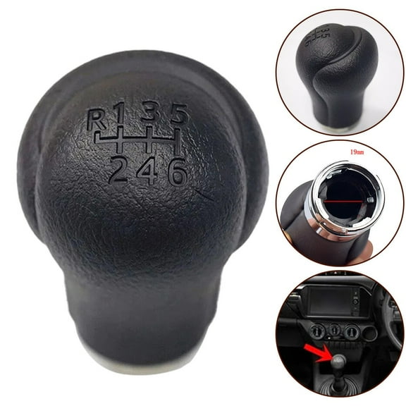 for Toyota Hilux Revo Manual 6-Speed Gear Shift Knob Black Replacement for 2015-2020 Models - Interior Upgrade