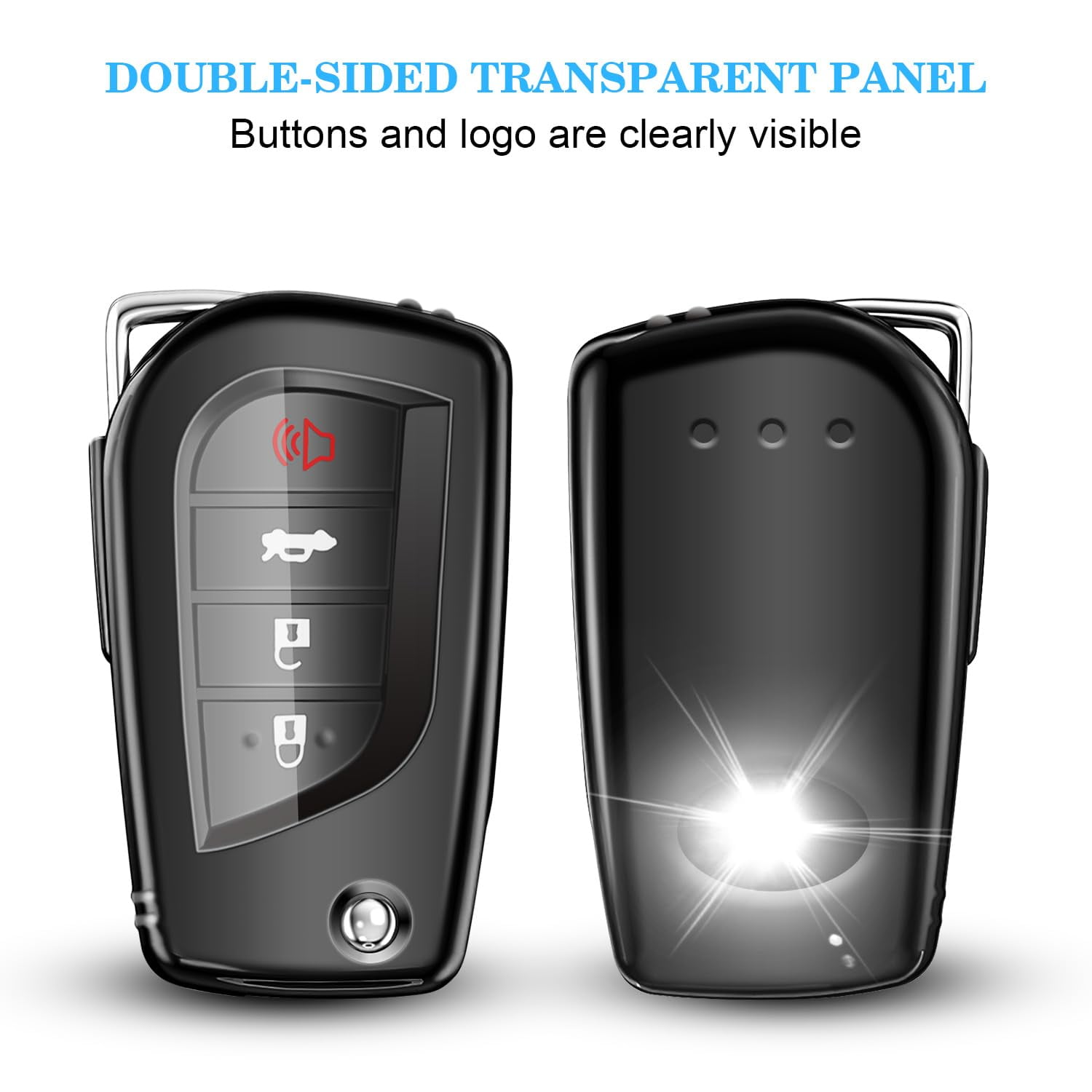 for Toyota Key Fob Cover Compatible with Toyota Fortuner tundra Camry RAV4 Highlander Corolla Smart Key
