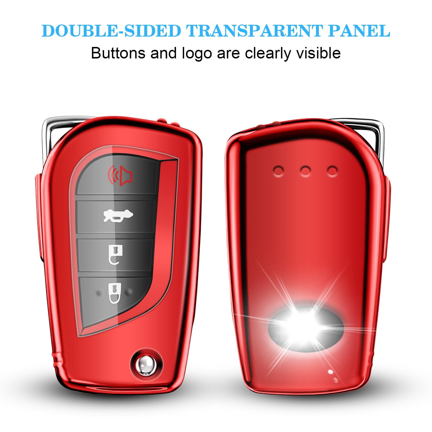 for Toyota Key Fob Cover Compatible with Toyota Fortuner tundra Camry RAV4 Highlander Corolla Smart Key