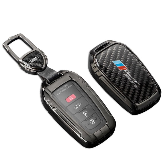 for Toyota Key Fob Cover with,Real Carbon Fiber Zinc Alloy Protection Key Case Compatible with Toyota Series Key shell Smart Remote Accessories