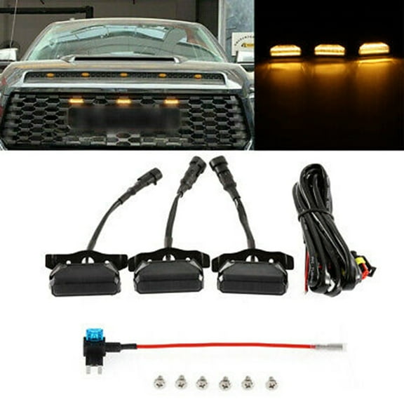 for Toyota TUNDRA TRD Offroad 2020-2021 LED Grille Light Amber Lamp Kit 3Pcs