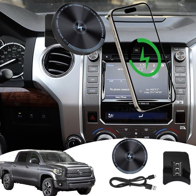 Wireless Charging Tray For Toyota Tundra Center Console (2014-2021) – Black, Direct Fit By Ds-auto-parts