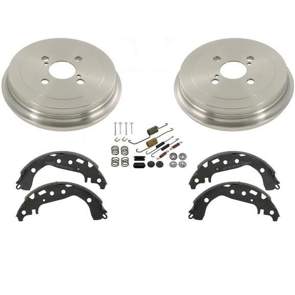 for Toyota for Yaris 06-13 Rear Brake Drums & Organic Shoes Kit - Left/Right for Fit, D3EA Certified, Genuine Replacement Parts