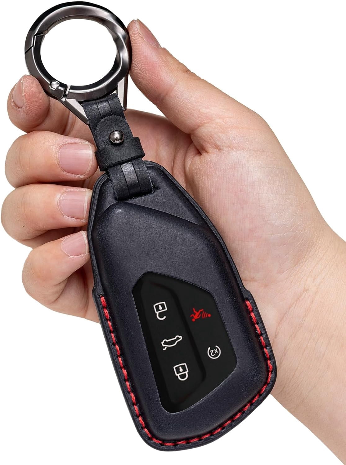 for VW Atlas Key Fob Cover Leather Car Remote Case Holder Keychain ...