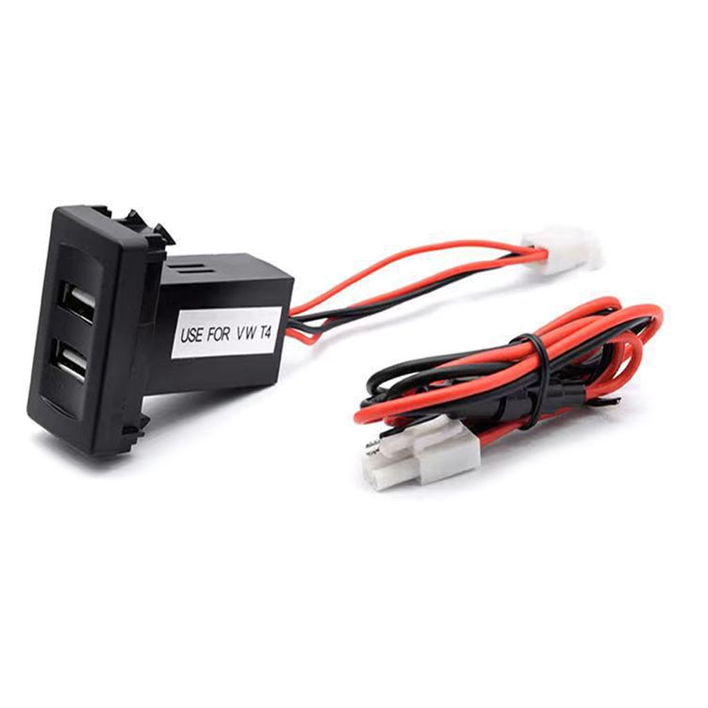 for Volkswagen-T4 Car Charger Dual Port Adapter Portable Cigarette Lighter  USB Charging Cable Quick Charge