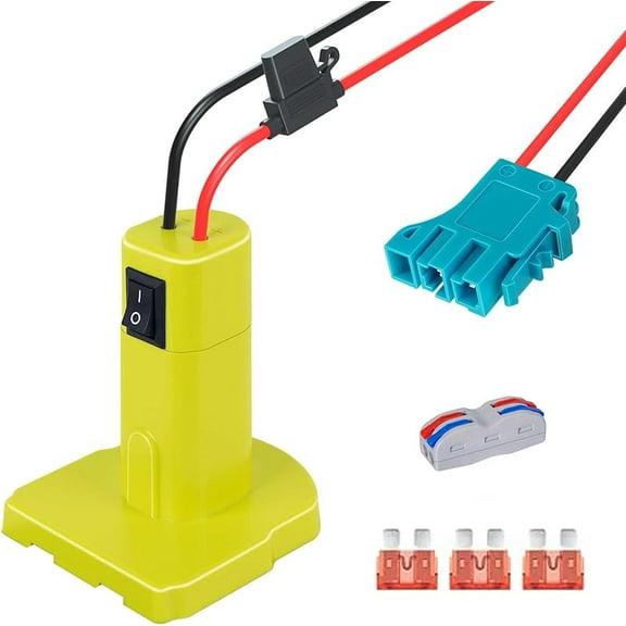 for Wheels Battery Adapter for Ryobi 18V Battery with Wire Harness Connector (for Peg-Perego)