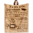 thumbnail image 1 of for Wife Birthday for Her Wife Gifts from Husband Romantic Weeding Gift for Women to My Wife Flannel Throw Blankets for Valentines Mothers Day, 1 of 6