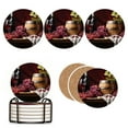 for Wine Drink Coasters with Holder,NonSlip Coasters Set of 6,Ceramic