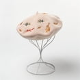 thumbnail image 1 of for Women Embroidered Squirrel Leaves Wool Beret Hat Newsboy Cap Pumpkin Hat Mori Rabbit BEIGE, 1 of 8