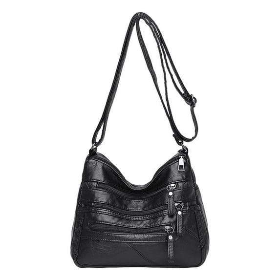 for Women, Shoulder Bag, PU Leather Shoulder Purse - Black
