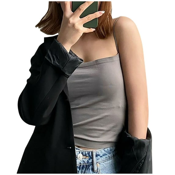 for Women Solid Color Seamless Tank Top Shape Camisole Top