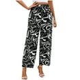 thumbnail image 1 of for Women Summer Fall Marble Graphic Loose Fit Beach Lounge Hawaiian High Waisted Tropical Straight Leg Long Leg Trousers Pants Women 2025 Clothing, 1 of 6