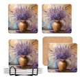 for Wood for Lavender Stylish Ceramic Coasters for Drinks with Holder
