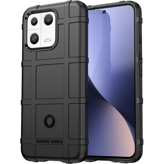 for Xiaomi 13 Case, Heavy Duty Shockproof Slim Protection Phone Case Support Wireless Charging Cover for Xiaomi 13 HD Black