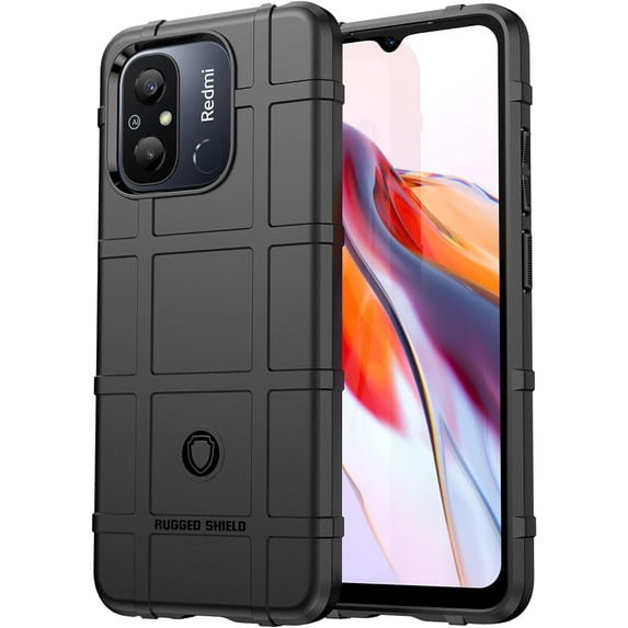 for Xiaomi Redmi 12C Case, Heavy Duty Shockproof Slim Protection Phone Case Support Wireless Charging Cover for Xiaomi Redmi 12C HD Black