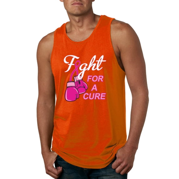 for a Support Awareness Mens Graphic Tank Top, Orange, Medium