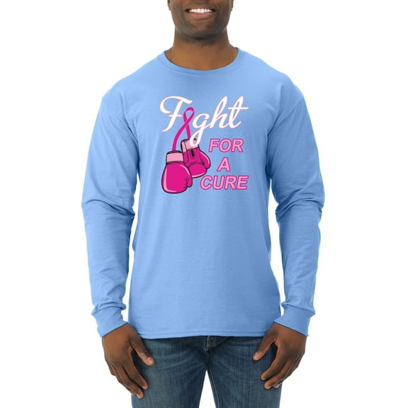 for a Support Awareness Mens Long Sleeve Shirt, Light Blue, 2XL
