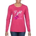 thumbnail image 1 of for a Support Awareness Womens Graphic Long Sleeve T-Shirt, Fuschia, X-Large, 1 of 3