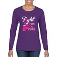 thumbnail image 1 of for a Support Awareness Womens Graphic Long Sleeve T-Shirt, Purple, Medium, 1 of 3