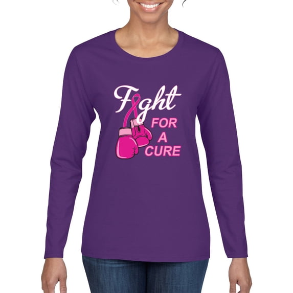 for a Support Awareness Womens Graphic Long Sleeve T-Shirt, Purple, Medium