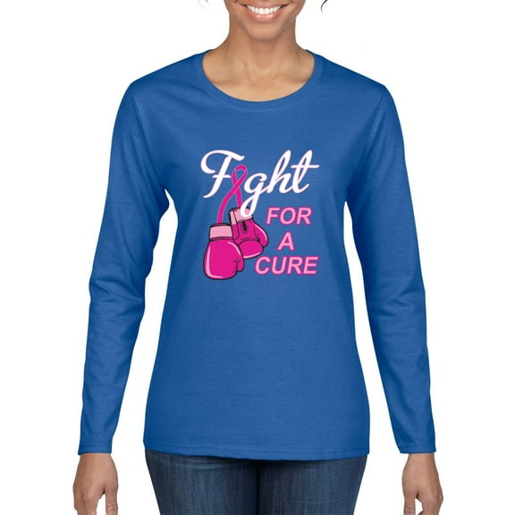 for a Support Awareness Womens Graphic Long Sleeve T-Shirt, Royal, Large