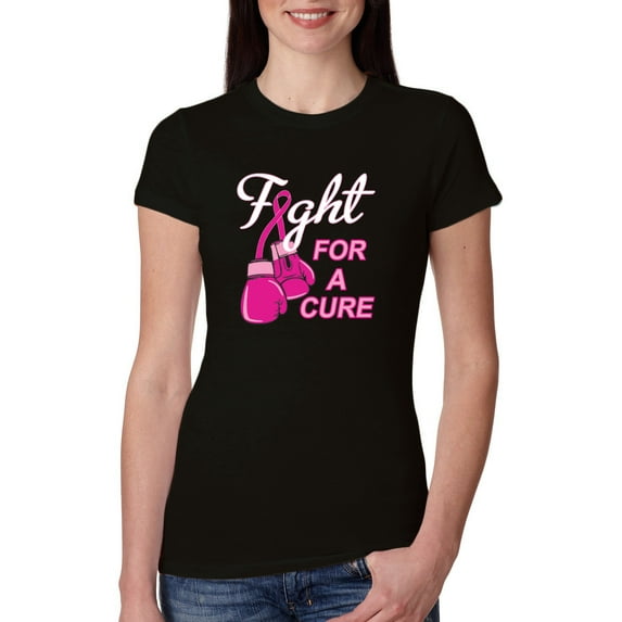for a Support Awareness Womens Slim Fit Junior Tee, Black, Large