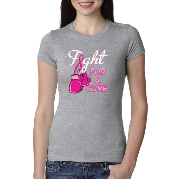 for a Support Awareness Womens Slim Fit Junior Tee, Heather Grey, X-Large