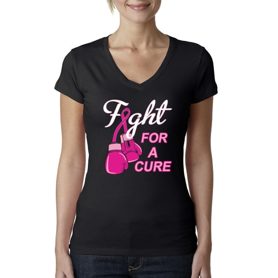 for a Support Awareness Womens V-Neck Tee, Black, Small