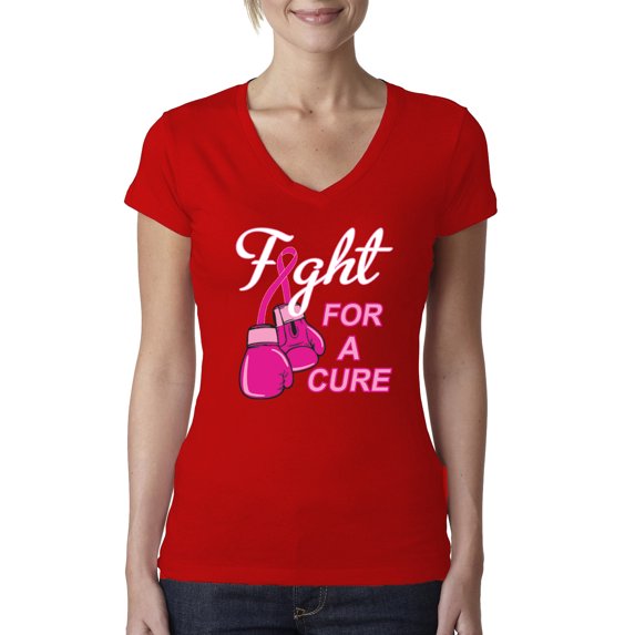 for a Support Awareness Womens V-Neck Tee, Red, Medium