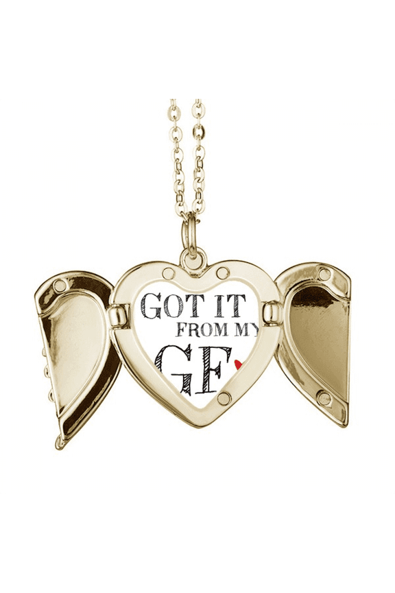 for bf got it from my gf Friend folded wings peach heart pendant necklace