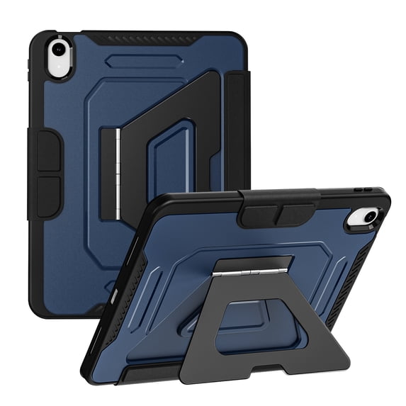 for iPad 12th/11th/10th Generation 2025/2024/2022 Case, Multi-Angle Fold Magnetic Stand, Detachable Cover with Sleep Wake, Black and Blue