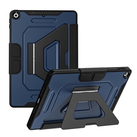 for iPad 9th/ 8th/ 7th Generation 10.2 inch Case, Multi-Angle Fold Magnetic Stand, Detachable Cover with Sleep Wake, Black and Blue