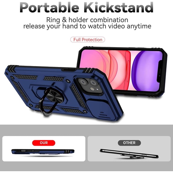 for iPhone 11 Case,Cover,[Military Grade] 16ft.Drop Tested Cover with Magnetic Kickstand Protective Case for iPhone 11 6.1 inch, Blue