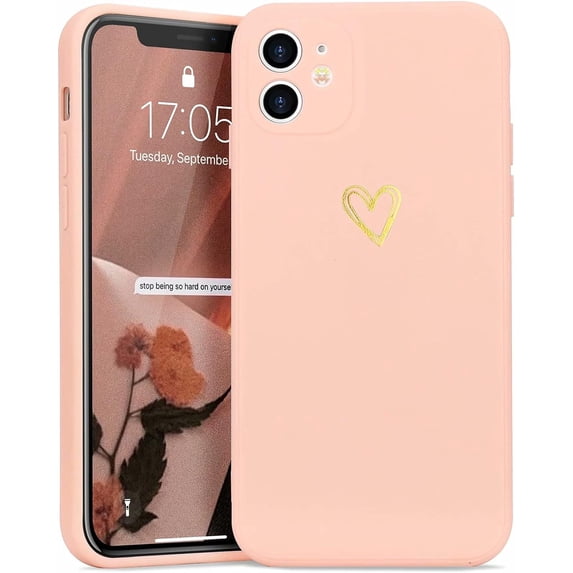 for iPhone 11 Case Cute Slim Shockproof Phone Case with Wireless Charging Support and Protection, Pink