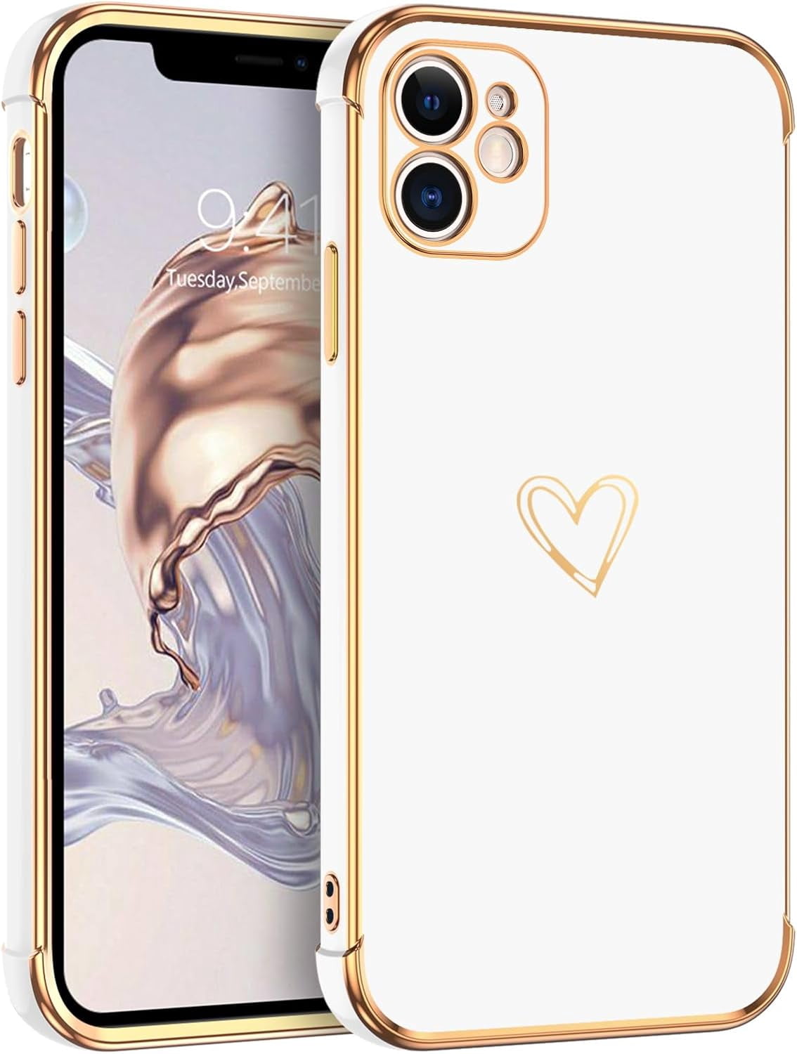 for iPhone 11 Case, Phone Case for iPhone 11 Luxury Cute Gold
