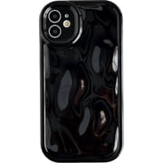 for iPhone 11 Case,Water Ripple Wave Meteorite Bubble Chrome Plating Soft Phone Case Black