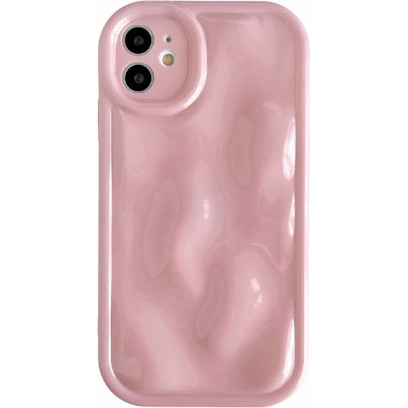 for iPhone 11 Case,Water Ripple Wave Meteorite Bubble Chrome Plating Soft Phone Case (Pink)
