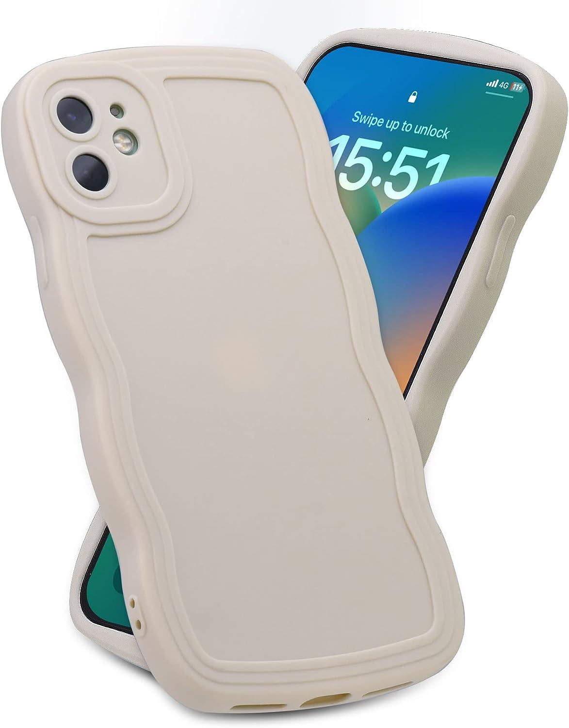 for iPhone 11 Case, Wave Frame Love Heart Soft Cute iPhone
