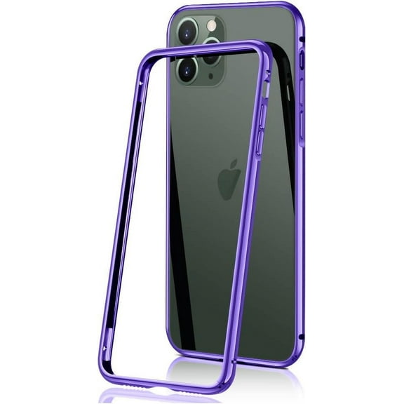 for iPhone 11 Metal Bumper Case Aluminum Metal Frame Edge Protective Cover Ultra Thin Slim Lightweight Luxury Case for iPhone 11 Purple