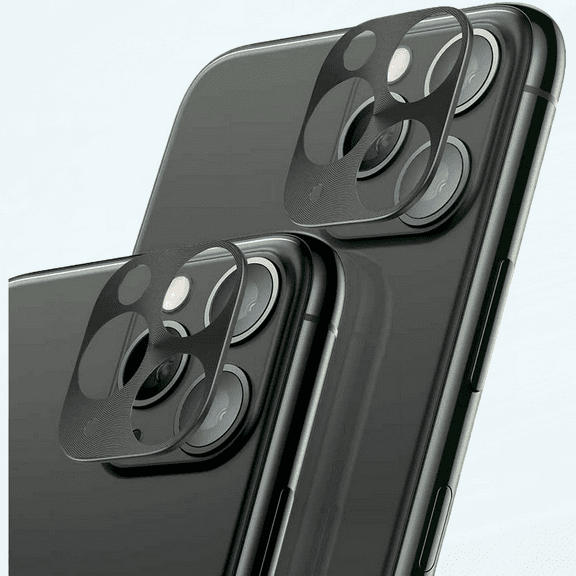 for iPhone 11 Pro/11 Pro Max Camera Lens Protector - [2 Pack] Premium Aluminum Alloy Back Rear Camera Lens Screen Cover Case Shield - Black