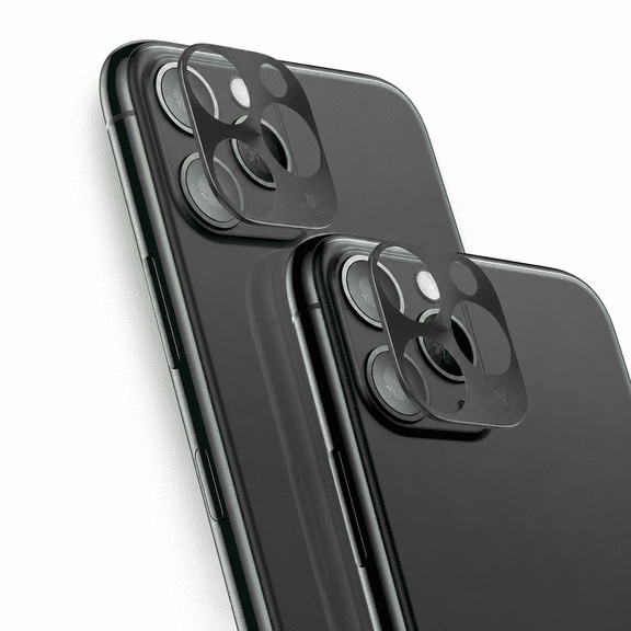 for iPhone 11 Pro/11 Pro Max Camera Lens Protector - [2 Pack] Premium Aluminum Alloy Back Rear Camera Lens Screen Cover Case Shield - Black