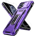 thumbnail image 1 of for iPhone 11 Pro Case with Screen Protector,Sliding Camera Cover,-Grade Cover with  Stand Phone Case 5.8" Purple, 1 of 12